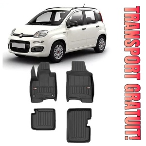 Fiat Panda III Hybrid Din 02.2020 - Prezent, Hatchback , Set Covorase Auto Tip Tavita Premium 3D, din cauciuc