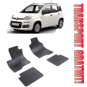 Fiat Panda III Hybrid, Hatchback, fabricat din 02.2020 - Prezent, set covorase auto dedicate, din cauciuc 100% Premium