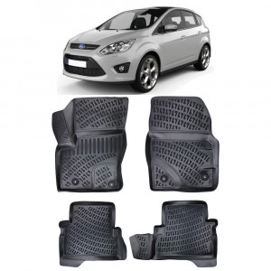 Ford C-Max I 2003-2010 Set 4 covorase auto din cauciuc tip tavita premium line 3D accesorii pentru autoturismul tau - masina v242069