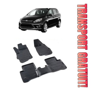 Ford C-Max II 2011-2019 Set 4 covorase auto din cauciuc tip tavita premium line 3D - Transport Gratuit!