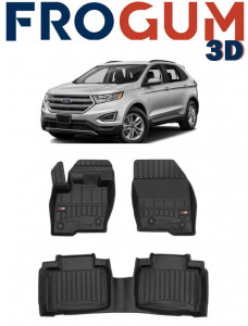 Ford Edge II Din 05.2016 - Prezent, Suv , Set Covorase Auto Tip Tavita Premium 3D, din cauciuc accesorii pentru autoturismul tau - masina v162417