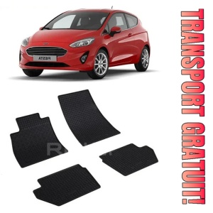 Ford Fiesta VII, Hatchback, fabricat din 07.2017 - Prezent, set covorase auto dedicate, din cauciuc 100% Premium