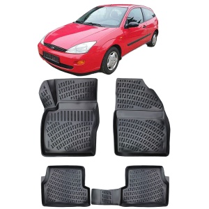 Ford Focus I 1998-2007 Set 4 covorase auto din cauciuc tip tavita premium line 3D - Transport Gratuit! accesorii pentru autoturismul tau - masina v49145