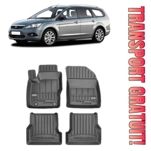 Ford Focus II, Combi, Din 2004 - 02.2011 , Set Covorase Auto Tip Tavita Premium 3D, din cauciuc