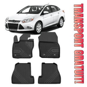 Ford Focus III Din 03.2011 - 08.2018, Sedan , Set Covorase Auto Tip Tavita Premium 3D, din cauciuc