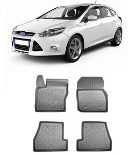 Ford Focus III, Hatchback, Din 03.2011 - 08.2018 , Set Covorase Auto Tip Tavita Premium 3D, din cauciuc accesorii pentru autoturismul tau - masina v173848