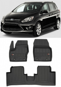 Ford Grand C-Max II, Van, Din 11.2010 - 06.2019 , Set Covorase Auto Tip Tavita Premium 3D, din cauciuc accesorii pentru autoturismul tau - masina v171750
