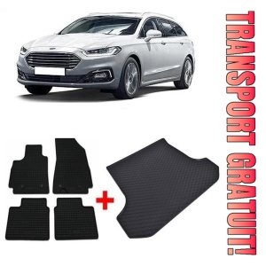 Ford Mondeo V din 01.2015 - Prezent Combi Roata Rezerva Ingusta / Kit Reparatie *2, Set Covorase + tavita portbagaj auto