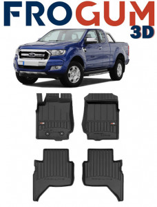 Ford Ranger, Pick-Up, Din 2018 - Prezent , Set Covorase Auto Tip Tavita Premium 3D, din cauciuc accesorii pentru autoturismul tau - masina v171618