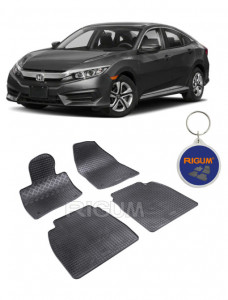Honda CIVIc VIII, Hatchback, fabricat din 2006 - 2012, set covorase auto dedicate, din cauciuc 100% Premium accesorii pentru autoturismul tau - masina v158543