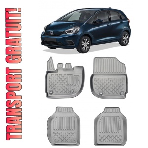 Honda Jazz IV Hybrid Din 06.2020 - Prezent, Hatchback , Set Covorase Auto Tip Tavita Premium 3D, din cauciuc