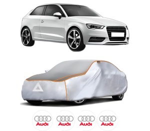 Husa Prelata Antigrindina Auto AUDI A3 (8V1, 8VK) din 2012-2020, Protectie auto contra intemperiilor la grindina, Waterproof, 4x Stickere auto AUDI - Img 2