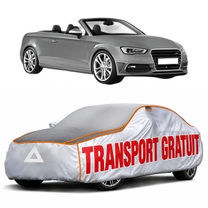 Husa Prelata Antigrindina Auto AUDI A3 Convertible (8V7, 8VE) din 2013-2020, Protectie auto contra intemperiilor la grindina, Waterproof, 4x Stickere auto AUDI