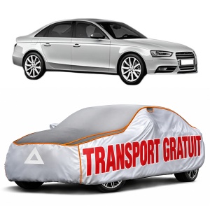 Husa Prelata Antigrindina Auto AUDI A4 B8 (8K2) din 2007-2015, Protectie auto contra intemperiilor la grindina, Waterproof, 4x Stickere auto AUDI