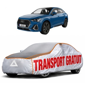 Husa Prelata Antigrindina Auto AUDI Q3 Sportback (F3N) din 2019-2021, Protectie auto contra intemperiilor la grindina, Waterproof, 4x Stickere auto AUDI