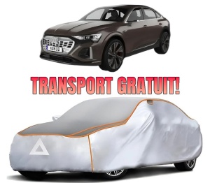 Husa Prelata Antigrindina Auto AUDI Q8 E-TRON Sportback (GET) din 2022, Protectie auto contra intemperiilor la grindina, Waterproof, 4x Stickere auto AUDI