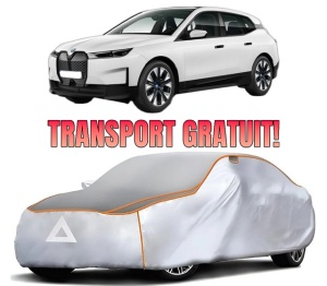 Husa Prelata Antigrindina Auto BMW Seria iX (I20) din 2021-2022, Protectie auto contra intemperiilor la grindina, Waterproof, 4x Stickere auto BMW