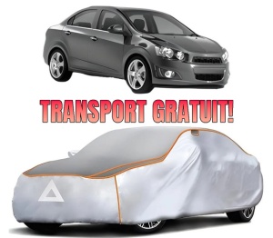 Husa Prelata Antigrindina Auto CHEVROLET AVEO Saloon (T300) din 2011-2015, Protectie auto contra intemperiilor la grindina, Waterproof, 4x Stickere auto CHEVROLET