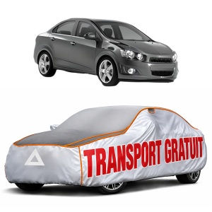 Husa Prelata Antigrindina Auto CHEVROLET AVEO Saloon (T300) din 2011-2015, Protectie auto contra intemperiilor la grindina, Waterproof, 4x Stickere auto CHEVROLET