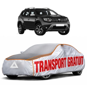 Husa Prelata Antigrindina Auto DACIA DUSTER (HM_) din 2017-2022, Protectie auto contra intemperiilor la grindina, Waterproof, 4x Stickere auto DACIA