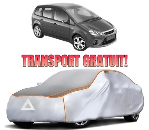 Husa Prelata Antigrindina Auto FORD C-MAX (DM2) din 2007-2010, Protectie auto contra intemperiilor la grindina, Waterproof, 4x Stickere auto FORD