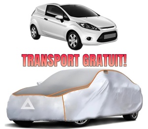 Husa Prelata Antigrindina Auto FORD FIESTA VI Van din 2009-2017, Protectie auto contra intemperiilor la grindina, Waterproof, 4x Stickere auto FORD