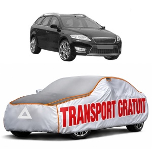 Husa Prelata Antigrindina Auto FORD MONDEO IV (BA7) din 2007-2015, Protectie auto contra intemperiilor la grindina, Waterproof, 4x Stickere auto FORD