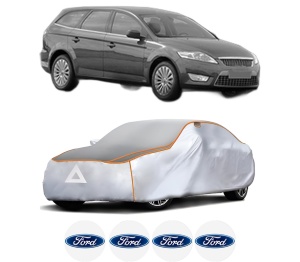 Husa Prelata Antigrindina Auto FORD MONDEO IV Turnier (BA7) din 2007-2015, Protectie auto contra intemperiilor la grindina, Waterproof, 4x Stickere auto FORD - Img 2