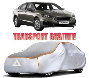 Husa Prelata Antigrindina Auto FORD MONDEO V Saloon (CD) din 2012-2019, Protectie auto contra intemperiilor la grindina, Waterproof, 4x Stickere auto FORD