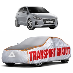 Husa Prelata Antigrindina Auto HYUNDAI i30 Hatchback Van (PDE) din 2016-2020, Protectie auto contra intemperiilor la grindina, Waterproof, 4x Stickere auto HYUNDAI