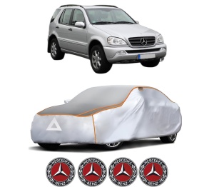 Husa Prelata Antigrindina Auto MERCEDES-BENZ M-CLASS (W163) din 1998-2005, Protectie auto contra intemperiilor la grindina, Waterproof, 4x Stickere auto MERCEDES-BENZ - Img 2
