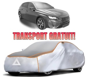 Husa Prelata Antigrindina Auto PEUGEOT 308 III (FB_, FH_, FP_, F3_, FM_) din 2021-2023, Protectie auto contra intemperiilor la grindina, Waterproof, 4x Stickere auto PEUGEOT
