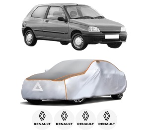 Husa Prelata Antigrindina Auto RENAULT CLIO II Hatchback Van (SB0/1/2_) din 1998-2010, Protectie auto contra intemperiilor la grindina, Waterproof, 4x Stickere auto RENAULT - Img 2