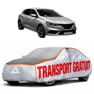 Husa Prelata Antigrindina Auto RENAULT MEGANE IV Hatchback (B9A/M/N_) din 2015-2021, Protectie auto contra intemperiilor la grindina, Waterproof, 4x Stickere auto RENAULT