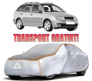 Husa Prelata Antigrindina Auto SKODA FABIA I Combi (6Y5) din 2000-2007, Protectie auto contra intemperiilor la grindina, Waterproof, 4x Stickere auto SKODA