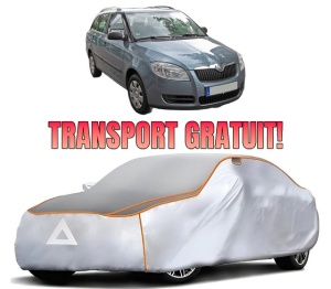 Husa Prelata Antigrindina Auto SKODA FABIA II Combi (545) din 2007-2014, Protectie auto contra intemperiilor la grindina, Waterproof, 4x Stickere auto SKODA