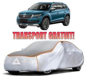 Husa Prelata Antigrindina Auto SKODA KODIAQ I (NS6, NS7, NV7) din 2016-2021, Protectie auto contra intemperiilor la grindina, Waterproof, 4x Stickere auto SKODA
