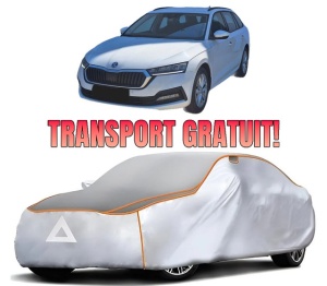 Husa Prelata Antigrindina Auto SKODA Octavia IV Combi (NX5, PV5) din 2019-2020, Protectie auto contra intemperiilor la grindina, Waterproof, 4x Stickere auto SKODA