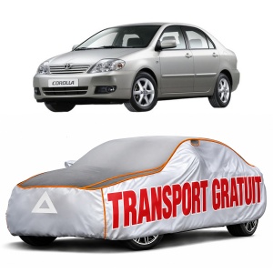 Husa Prelata Antigrindina Auto TOYOTA COROLLA Saloon (_E12_) din 2001-2008, Protectie auto contra intemperiilor la grindina, Waterproof, 4x Stickere auto TOYOTA