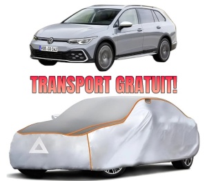 Husa Prelata Antigrindina Auto Volskwagen GOLF ALLTRACK VIII (CG5) din 2020-2024, Protectie auto contra intemperiilor la grindina, Waterproof, 4x Stickere auto Volskwagen