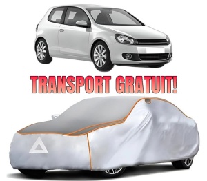 Husa Prelata Antigrindina Auto Volskwagen GOLF VI (5K1) din 2008-2013, Protectie auto contra intemperiilor la grindina, Waterproof, 4x Stickere auto Volskwagen