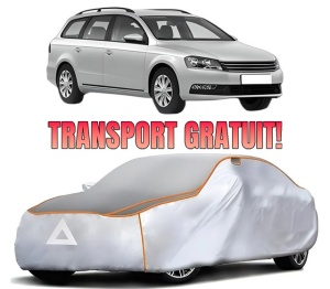 Husa Prelata Antigrindina Auto Volskwagen PASSAT B7 Variant (365) din 2010-2015, Protectie auto contra intemperiilor la grindina, Waterproof, 4x Stickere auto Volskwagen