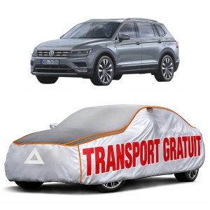 Husa Prelata Antigrindina Auto Volskwagen TIGUAN ALLSPACE (BW2, BJ2) din 2017-2021, Protectie auto contra intemperiilor la grindina, Waterproof, 4x Stickere auto Volskwagen