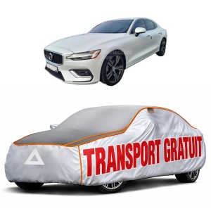 Husa Prelata Antigrindina Auto VOLVO S60 III (224) din 2019-2023, Protectie auto contra intemperiilor la grindina, Waterproof, 4x Stickere auto VOLVO