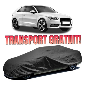Husa prelata auto pentru AUDI A3 (8V1, 8VK) 2012 - 2020, culoare negru, material textil impermeabil, rezistanta la intemperii praf UV, CARPASSION Husa Protectie