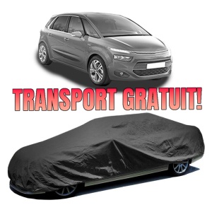 Husa prelata auto pentru CITROEN C4 PICASSO II 2013 - 2018, culoare negru, material textil impermeabil, rezistanta la intemperii praf UV, CARPASSION Husa Protectie