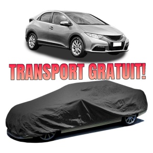 Husa prelata auto pentru HONDA CIVIC IX (FK) 2012 - 2016, culoare negru, material textil impermeabil, rezistanta la intemperii praf UV, CARPASSION Husa Protectie