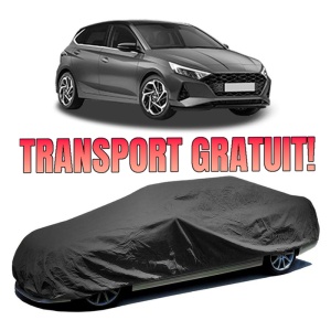 Husa prelata auto pentru HYUNDAI i20 III (BC3, BI3) 2020, culoare negru, material textil impermeabil, rezistanta la intemperii praf UV, CARPASSION Husa Protectie