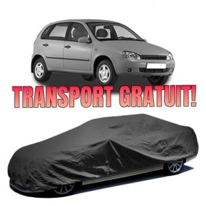 Husa prelata auto pentru LADA KALINA Hatchback (1119) 2004 - 2013, culoare negru, material textil impermeabil, rezistanta la intemperii praf UV, CARPASSION Husa Protectie