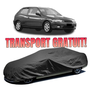 Husa prelata auto pentru MAZDA 323 P V (BA) 1996 - 1998, culoare negru, material textil impermeabil, rezistanta la intemperii praf UV, CARPASSION Husa Protectie